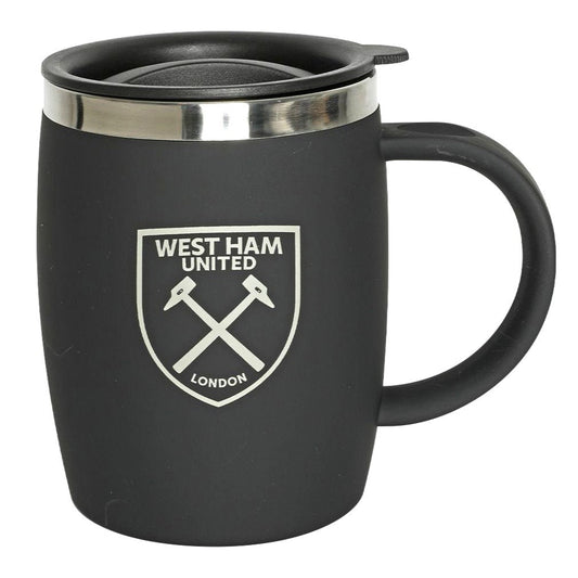 west ham united fc black barrel travel mug
