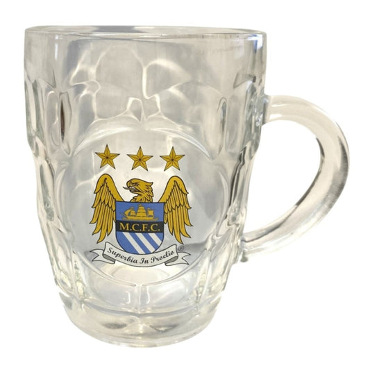 manchester city fc dimple tankard classic crest