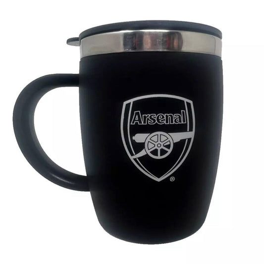arsenal fc black barrel matt travel mug