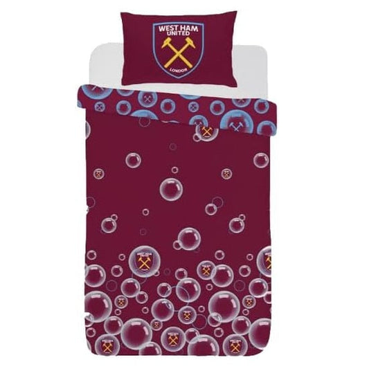 west ham united fc baubles single duvet cover set