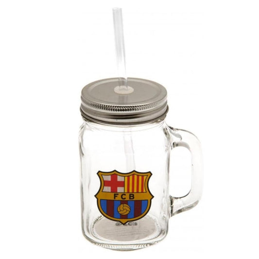 barcelona fc mason jar