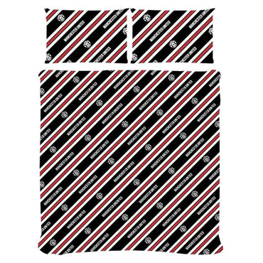 manchester united fc core stripe double duvet cover set