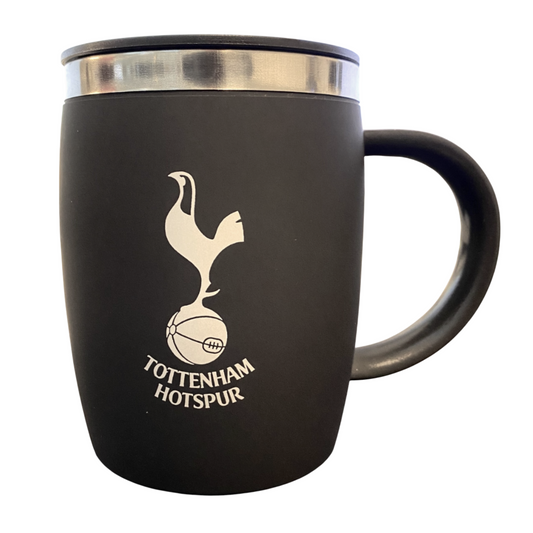 tottenham hotspur fc black barrel travel mug