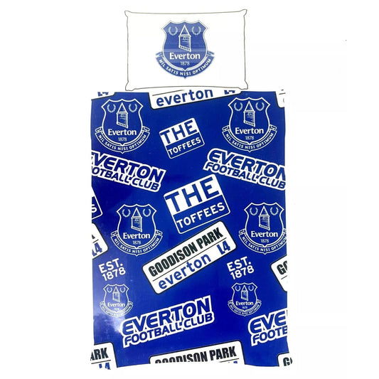 everton fc patch single duvet cover set