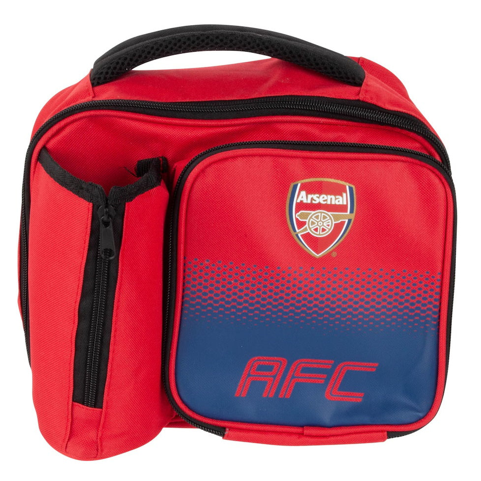 arsenal fc fade lunch bag with bottle holder