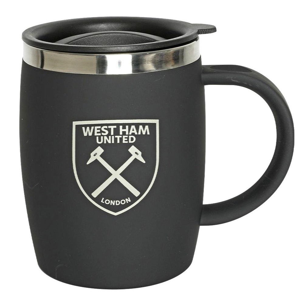west ham united fc black barrel travel mug 
