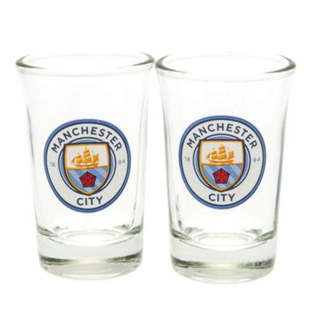 manchester city fc 2-pack shot glasses