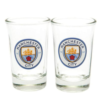 manchester city fc 2-pack shot glasses