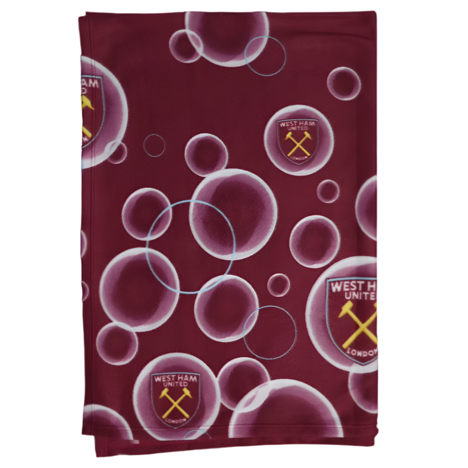 west ham united fc bubbles fleece blanket