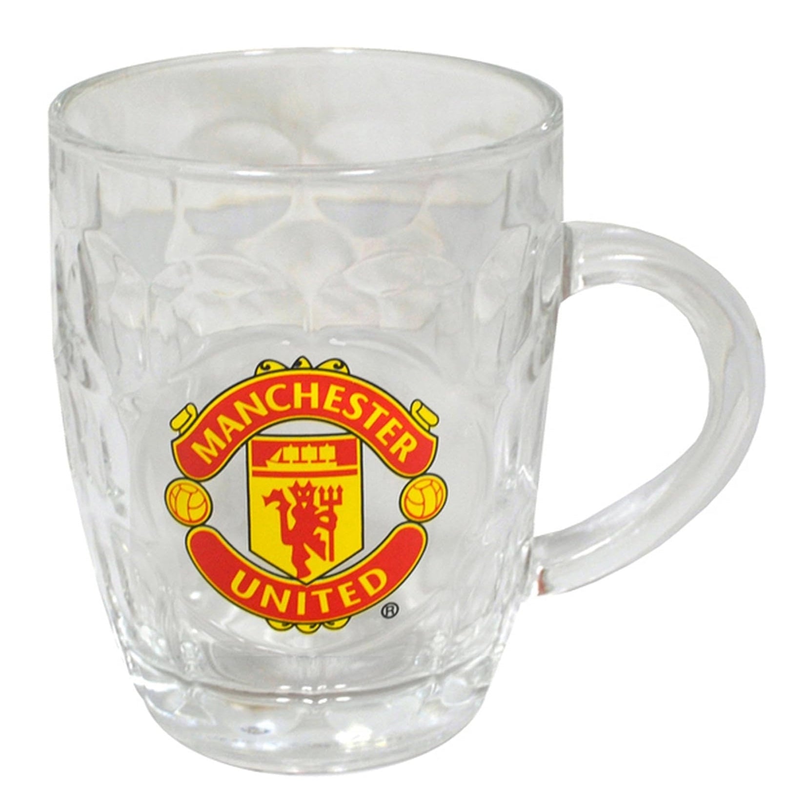 manchester united fc dimple tankard glass