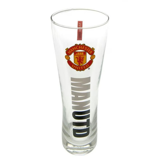 manchester united fc tall peroni pint glass