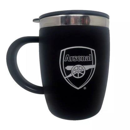 arsenal fc black barrel matt travel mug 