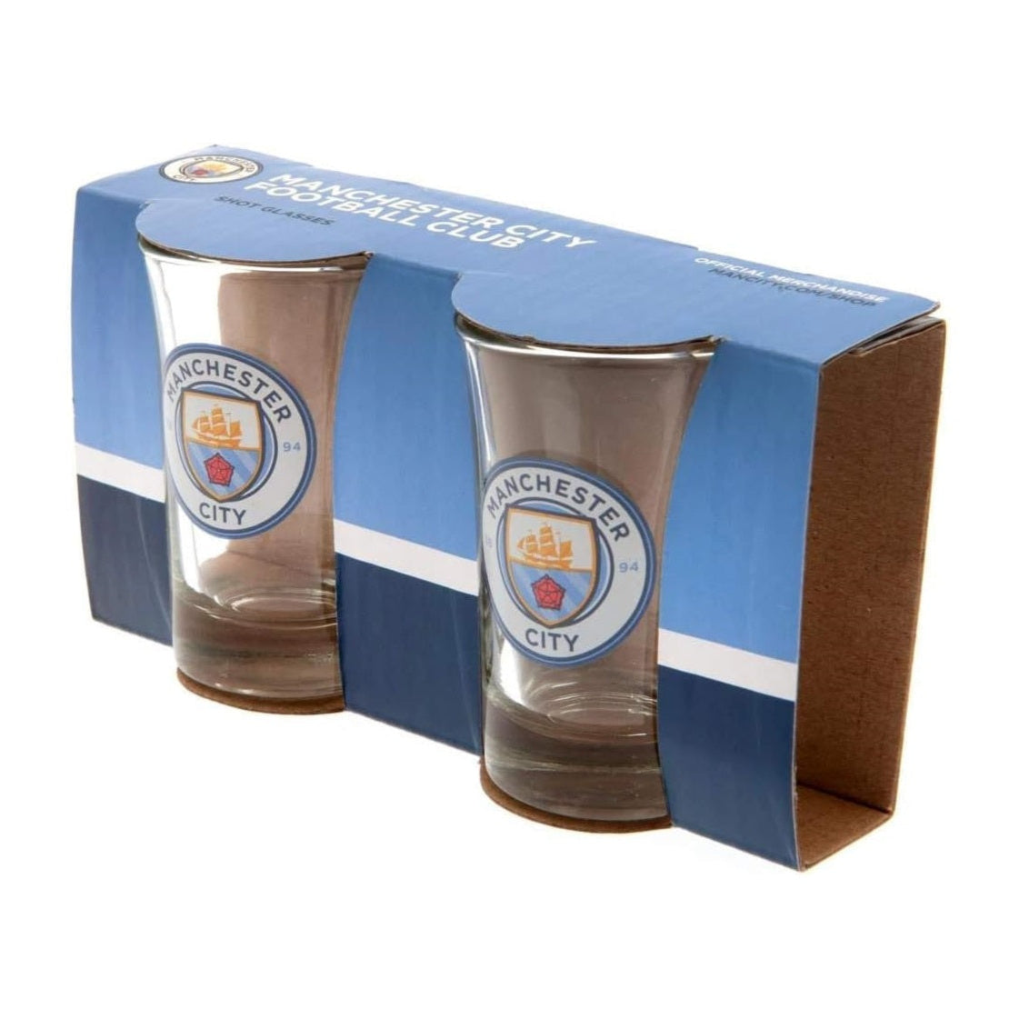 manchester city fc 2-pack shot glasses
