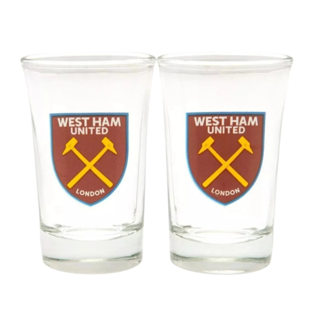west ham united fc shot glass set