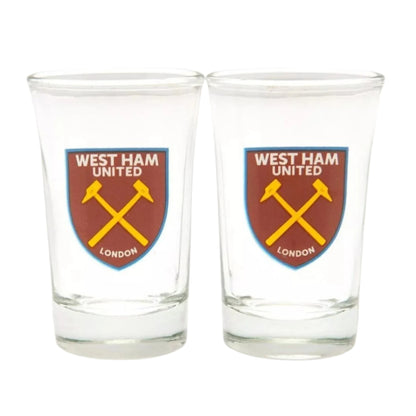 west ham united fc shot glass set