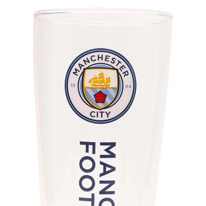manchester city fc tall peroni pint glass