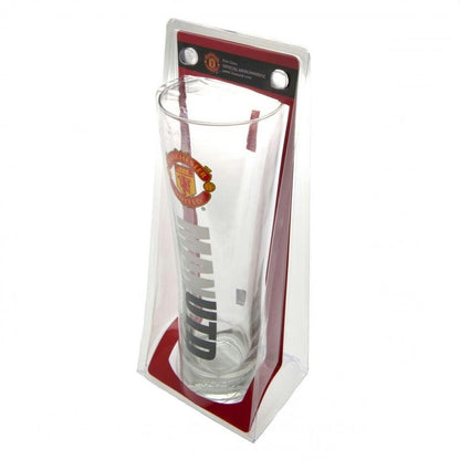 manchester united fc tall peroni pint glass