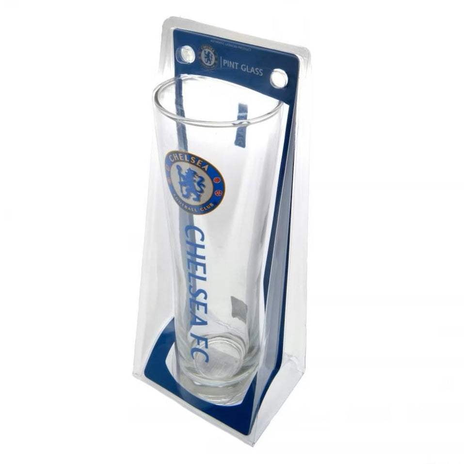 chelsea fc tall beer pint glass