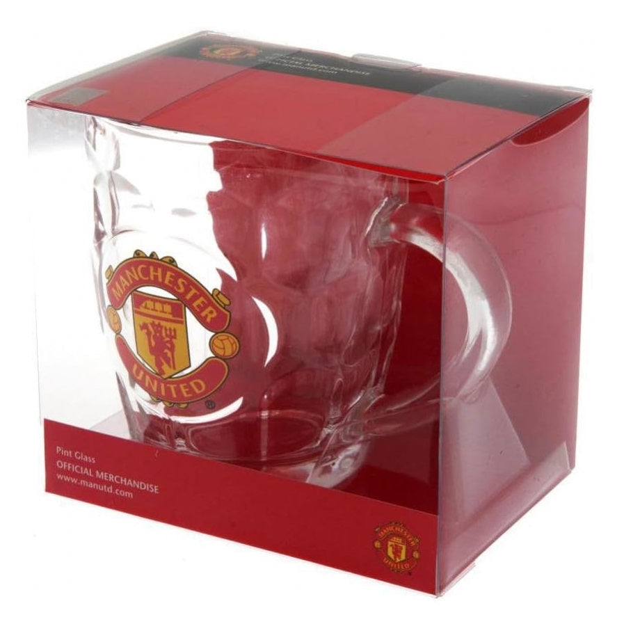 manchester united fc dimple tankard glass