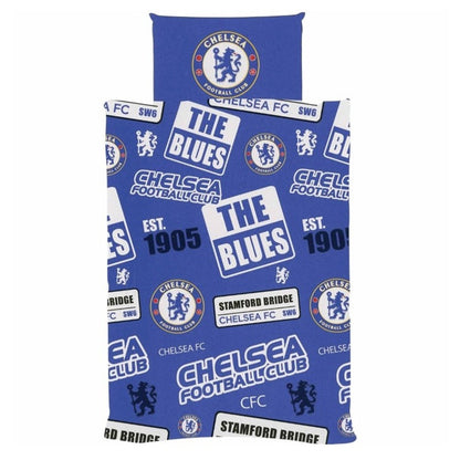 chelsea fc patch single duvet cover set