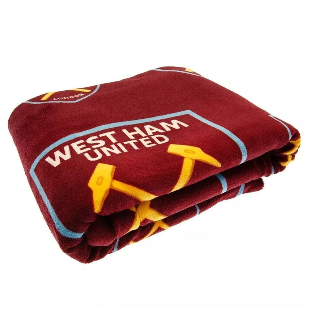 west ham united fc multi crest sherpa blanket