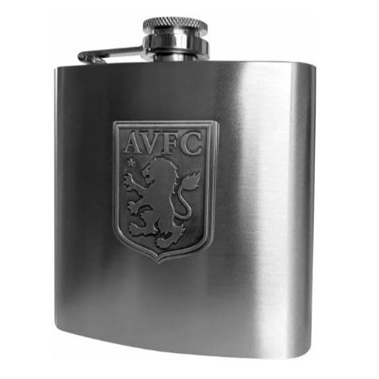 aston villa fc steel hip flask