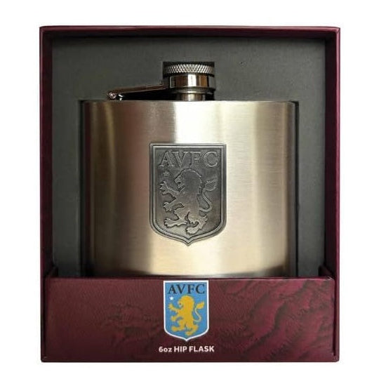 aston villa fc steel hip flask