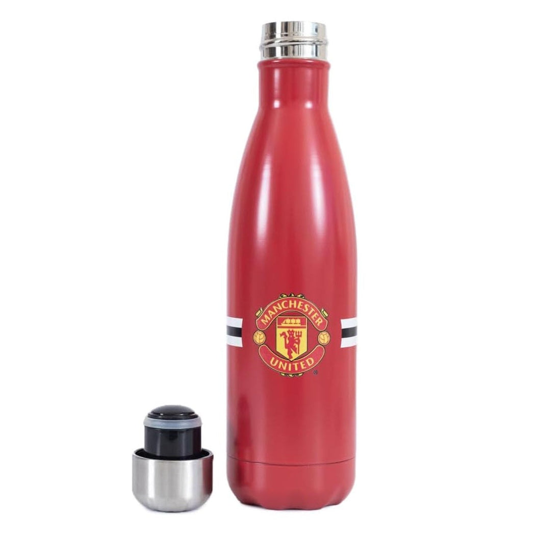 manchester united fc core stripe water bottle