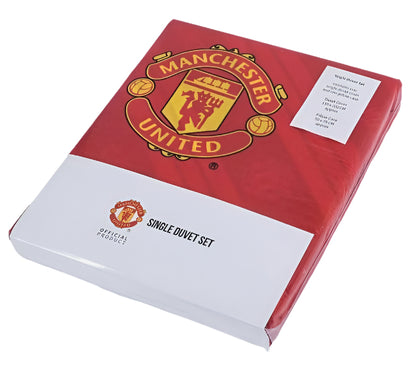 manchester united fc stripe single duvet cover set
