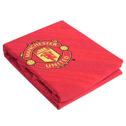 manchester united fc core stripe double duvet cover set