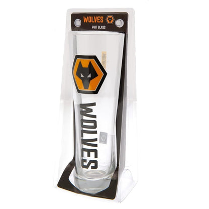 wolverhampton wanderers fc slim tall pint glass