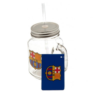 barcelona fc mason jar