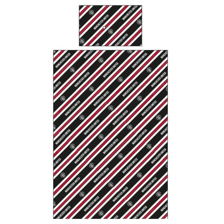 manchester united fc stripe single duvet cover set