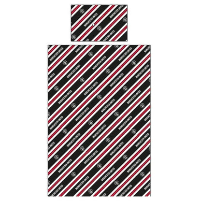 manchester united fc stripe single duvet cover set