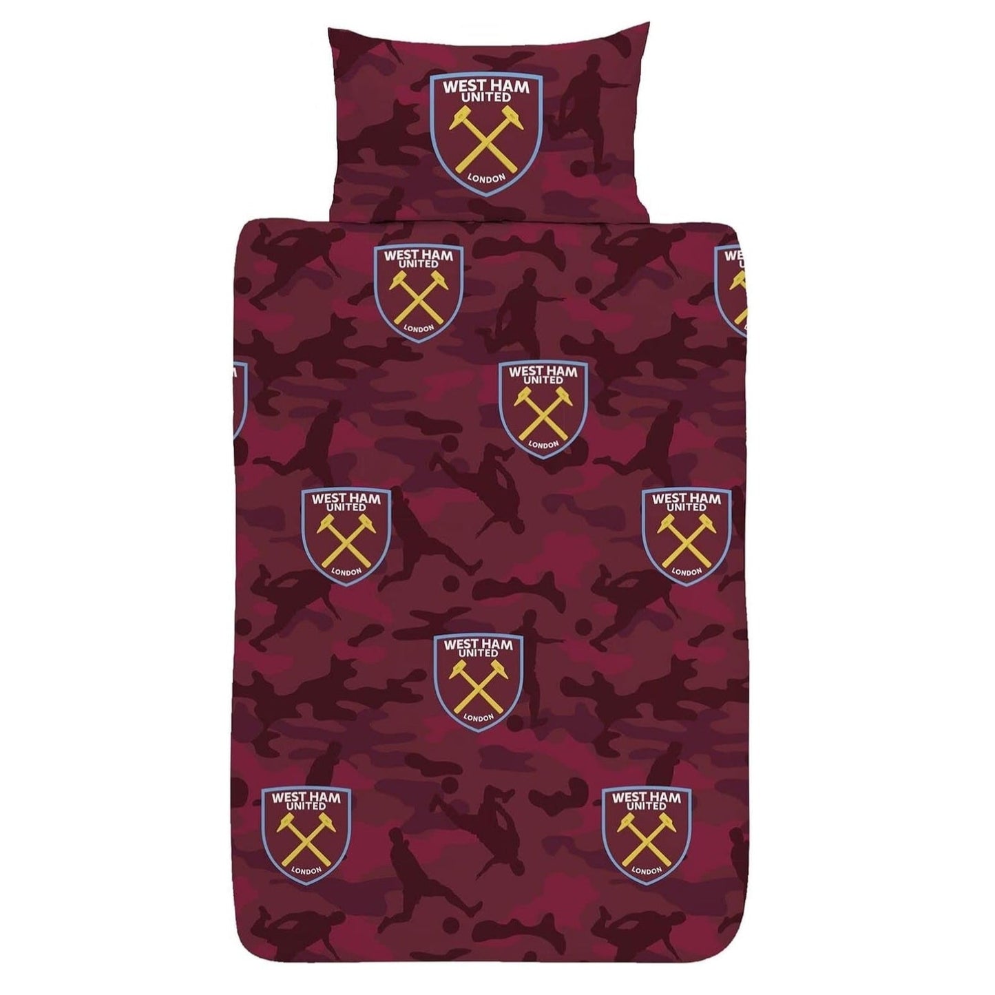 west ham united fc camo single duvet cover set