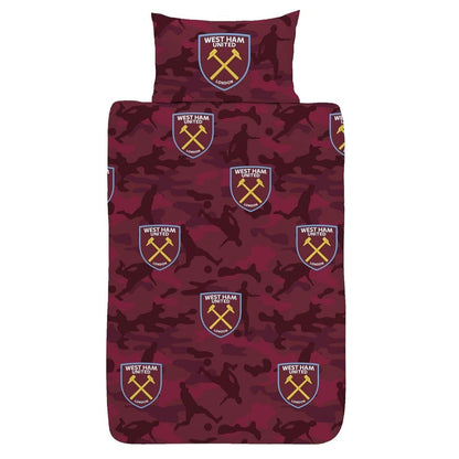 west ham united fc camo single duvet cover set
