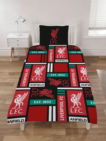 Liverpool FC Single Duvet Cover 'Blocks'