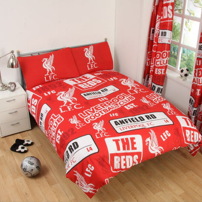 liverpool fc patch double duvet cover set
