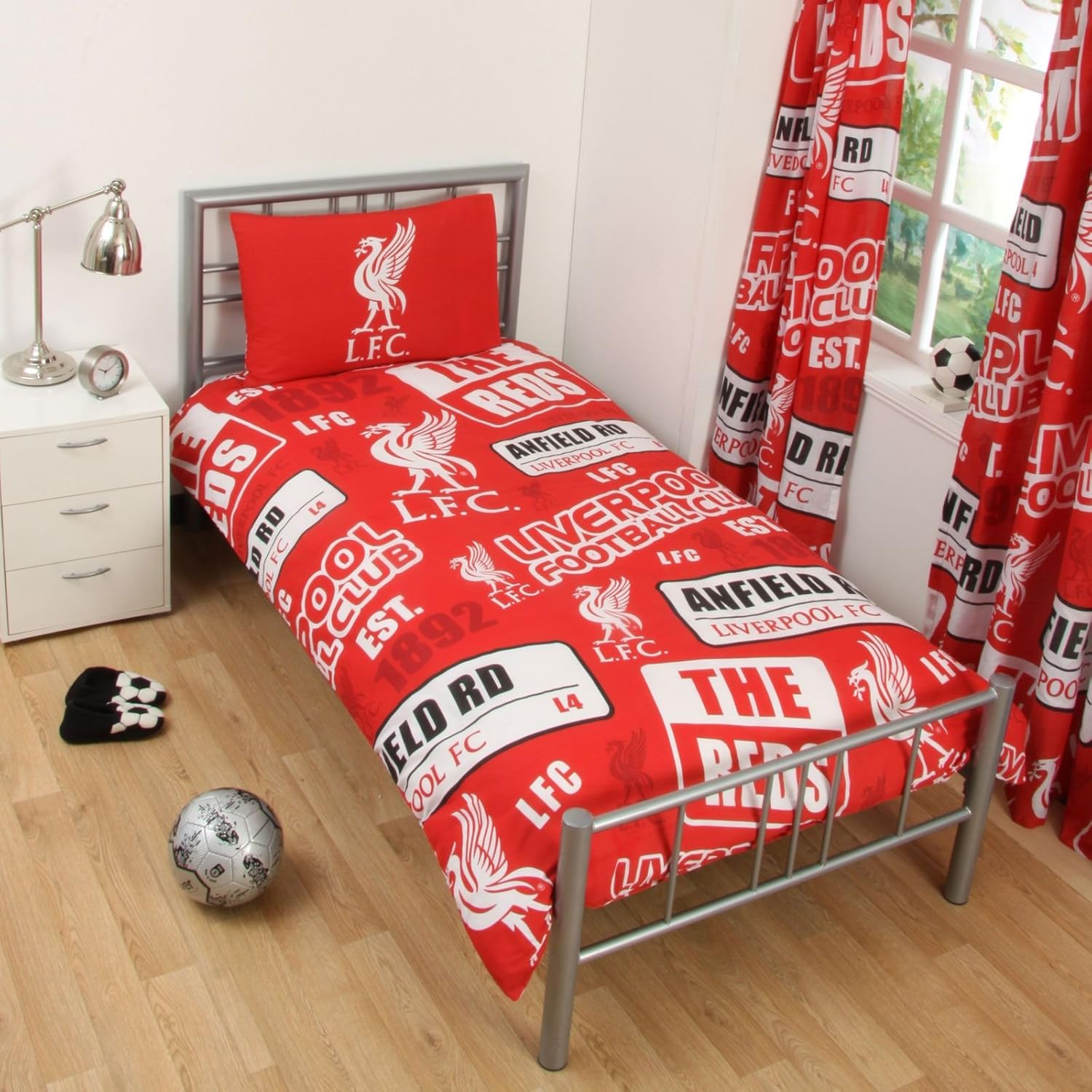 liverpool fc patch single duvet cover set