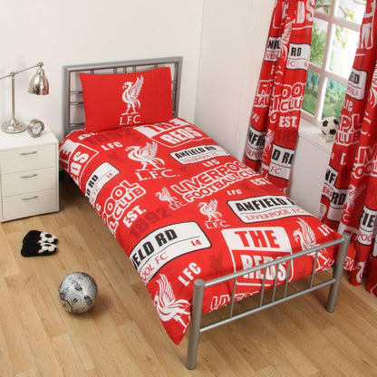liverpool fc patch single duvet cover set