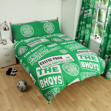 celtic fc patch double duvet cover set
