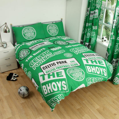 celtic fc patch double duvet cover set