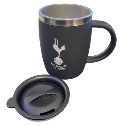 tottenham hotspur fc black barrel travel mug