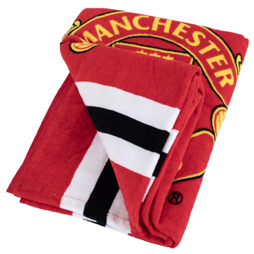 manchester united fc core stripe beach / bath towel