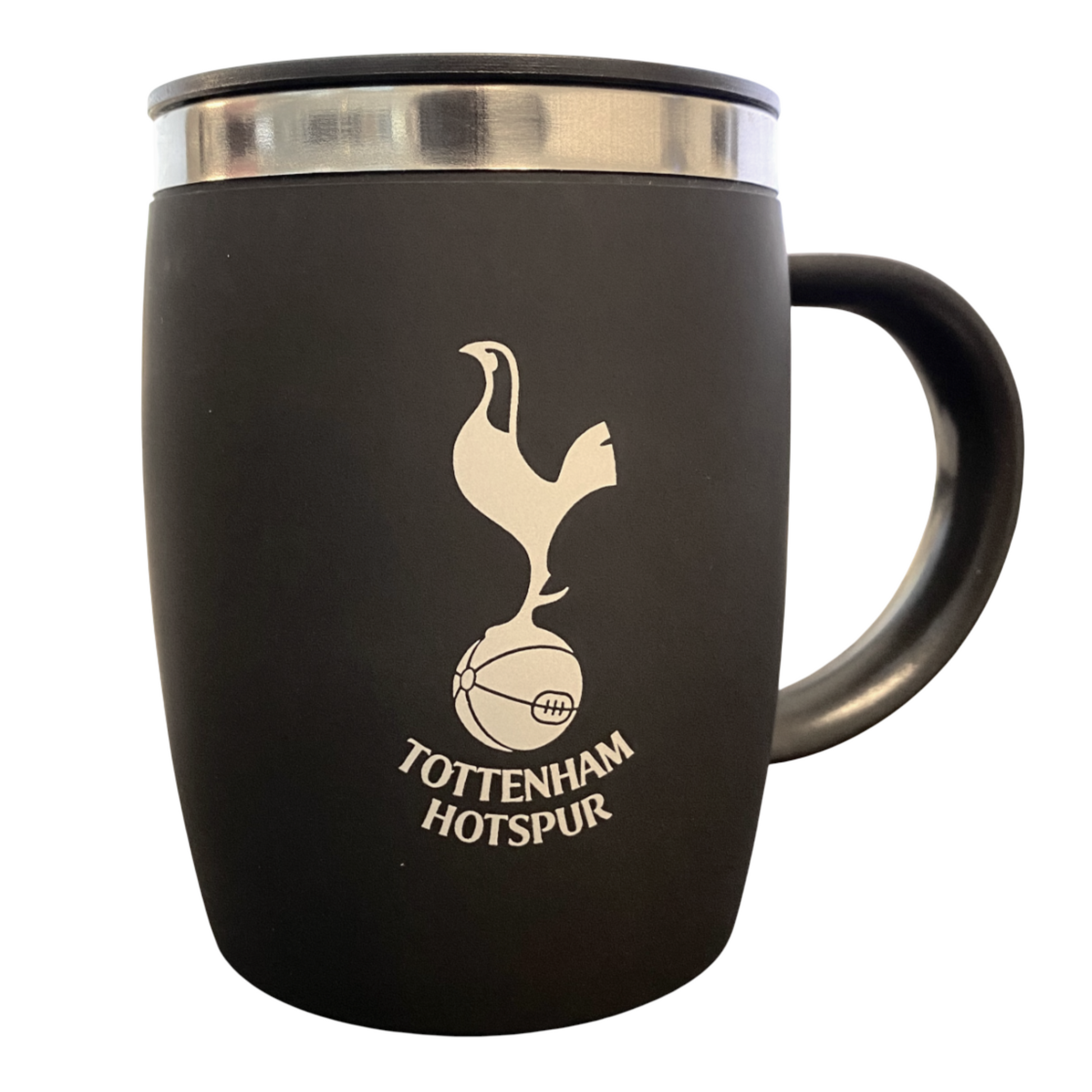 tottenham hotspur fc black barrel travel mug