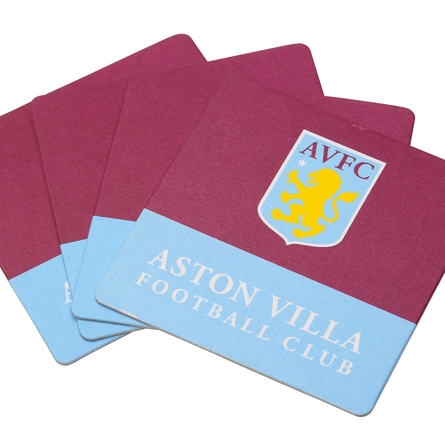 aston villa fc bar set (pint glass, coasters, bar towel)