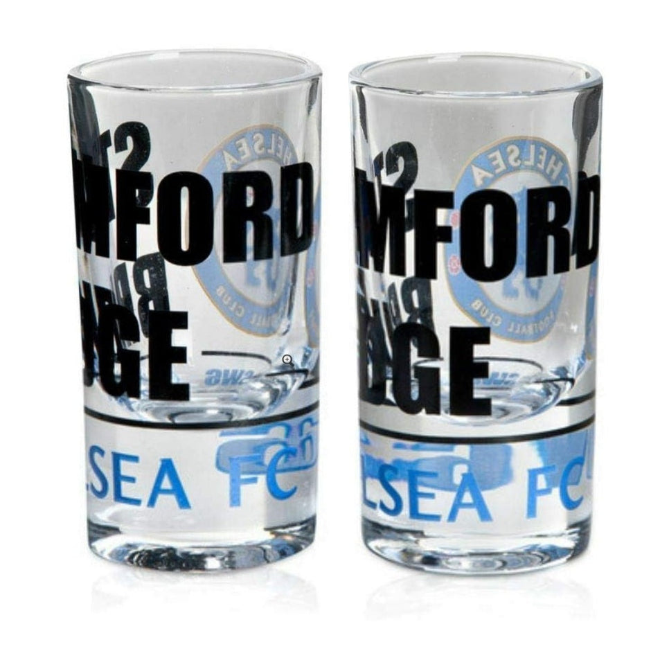 chelsea fc stamford bridge shot glasses (2-pack)