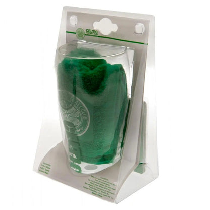 celtic fc mini bar set (pint glass, beer mats, hand towel)