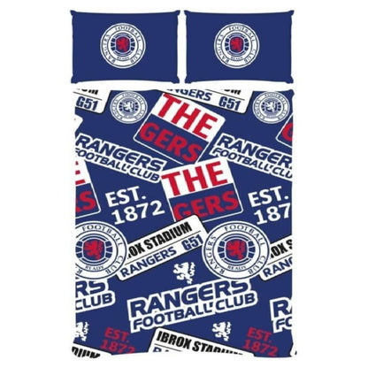 rangers fc patch double duvet cover set