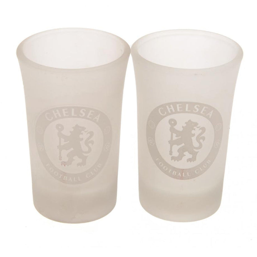 chelsea fc frosted shot glasses (2-pack)
